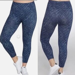 Spanx Women's High-Waist Navy Patterned Leggings